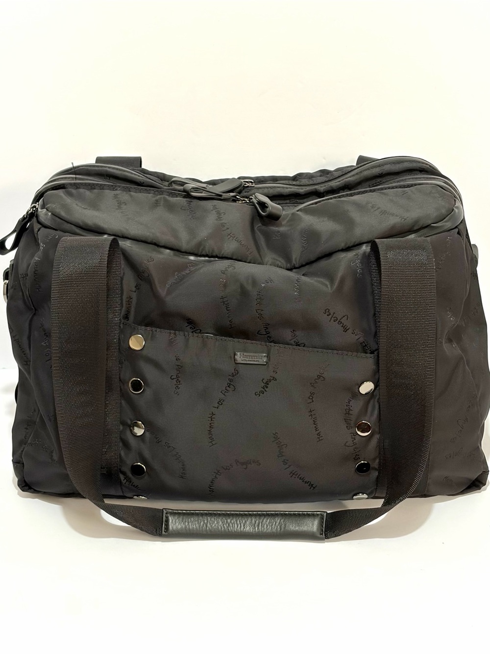 Hammitt Palm Springs Weekender Travel Bag 🧳 In Black Nylon/Gunmetal Hardware